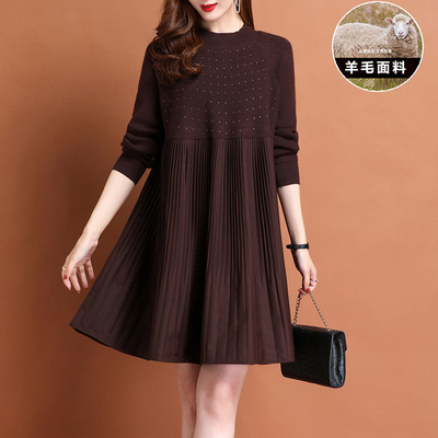 通勤A字裙纯色小个子秋冬新