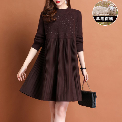 通勤A字裙纯色小个子秋冬新