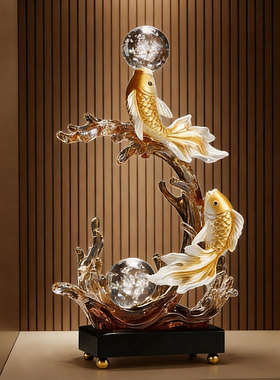 新中式年年有余树脂工艺装饰摆件