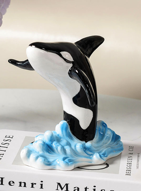 轻奢鲸鱼装饰摆件陶瓷工艺品