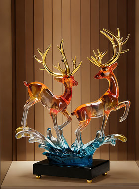 轻奢创意家居鹿摆件一对