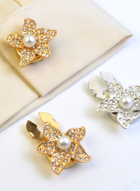 button cover 时尚珍珠水钻衬衣袖扣纽扣盖花朵领扣钻饰扣纽扣套