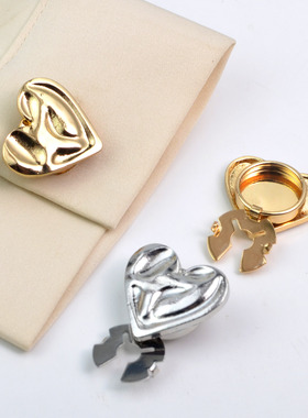 button cover 时尚金属心形爱心衬衣袖扣纽扣盖领扣钻饰扣纽扣套