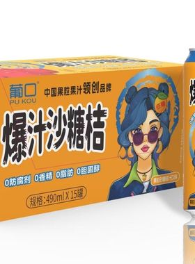 多口味网红爆款葡口饮料大果肉果粒果汁饮料490ml罐装