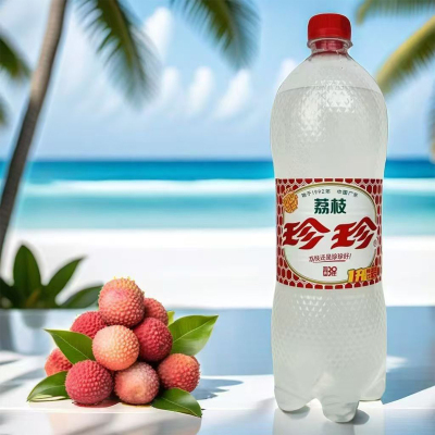珍珍荔枝味饮料冰爽汽水1升*每瓶装老味道果味碳酸饮料经典饮品