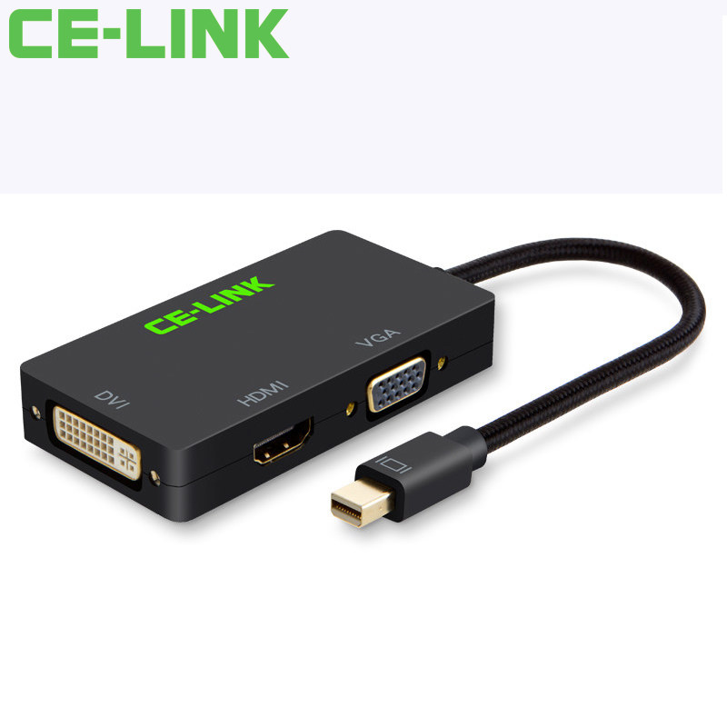 CE-LINK 迷你mini DP displayport转VGA HDMI DVI 转换器 雷电 线