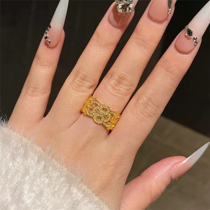 金店同款黄金色镶钻金刚杵戒指女黄金色高级感轻奢女士简约复古,饰品/流行首饰/时尚饰品新,戒指/指环,淘宝优惠券,粉丝福利购,淘宝优惠卷