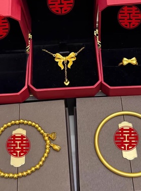 四叶草项链仿三金五金婚嫁黄金色