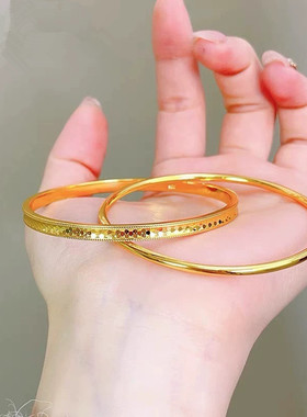 金店同款沙金仿真金龙鳞双环手镯女款高级感手环送女友礼物手饰