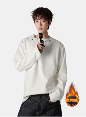 W218高质量加绒长袖T黑色白色P37M到3XL