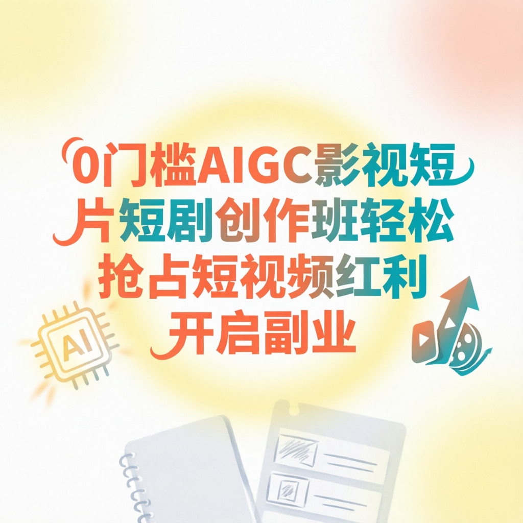 0门槛AIGC影视短片短剧创作班轻松抢占短视频红利开启副业
