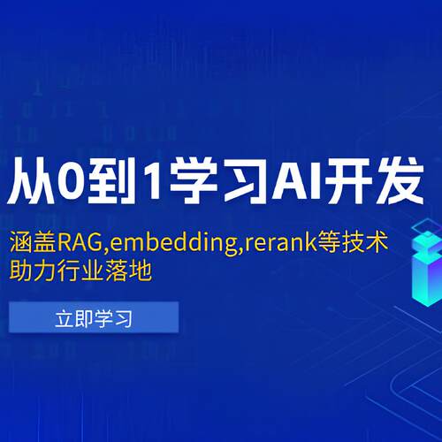从0到1学习AI开发RAG,embedding,rerank技术行业落地课程资料教程