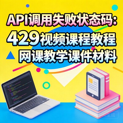 API调用失败状态码: 429视频课程教程网课教学课件材料