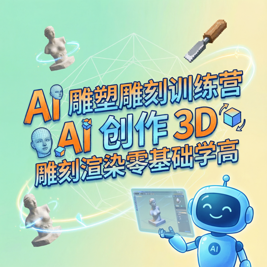 AI 雕塑雕刻训练营 AI 创作 3D 雕刻渲染零基础学高