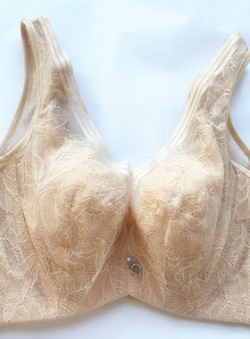 品牌蕾丝棉内里超薄无海绵软钢圈文胸罩聚拢调整收副乳女内衣8056