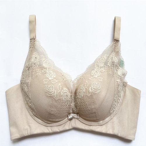 品牌蕾丝100%纯棉内里厚杯舒适无钢圈文胸罩聚拢收副乳女内衣2005