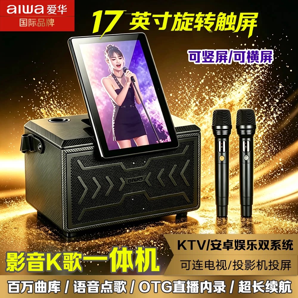 aiwa爱华AI690A/670家庭KTV音响点歌机电视K歌户外广场舞直播露营