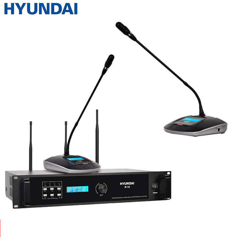 现代R18无线手拉手会议话筒 高保真网络视频会议室桌面鹅颈麦克风