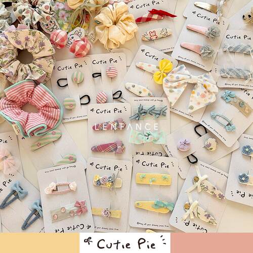 ■LENFANCE 现货 Cutie pie 儿童小众甜美手工蝴蝶结发夹发圈发饰