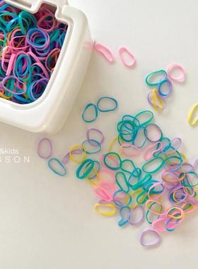 哦哦乐韩国童装现货！韩国Poisson正品女童彩色小皮筋发绳黑色纯