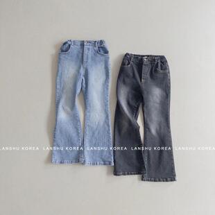 【Oahu】26春款中大童时髦复古水洗做旧牛仔裤