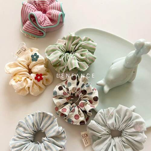 ■LENFANCE 现货 Cutie pie 儿童小众甜美波点格纹手工发圈发饰