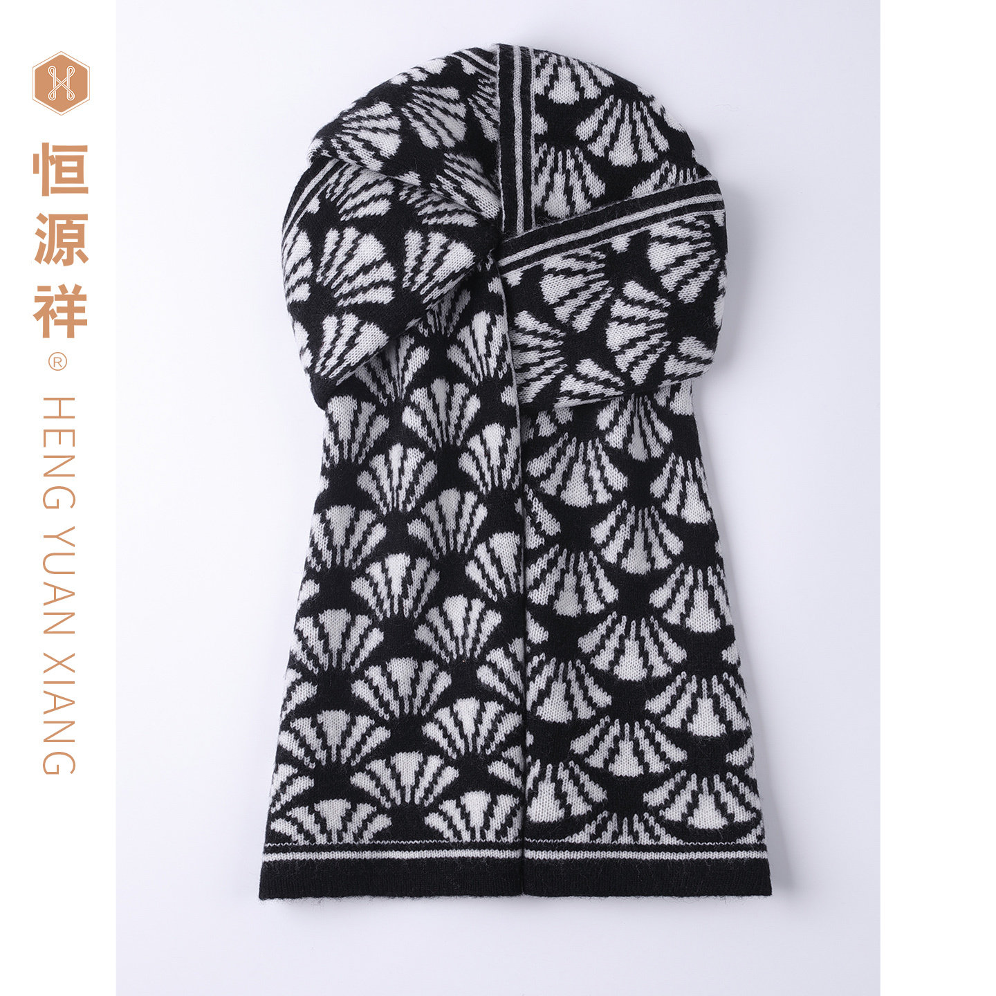 恒源祥100%绵羊毛加厚保暖围巾