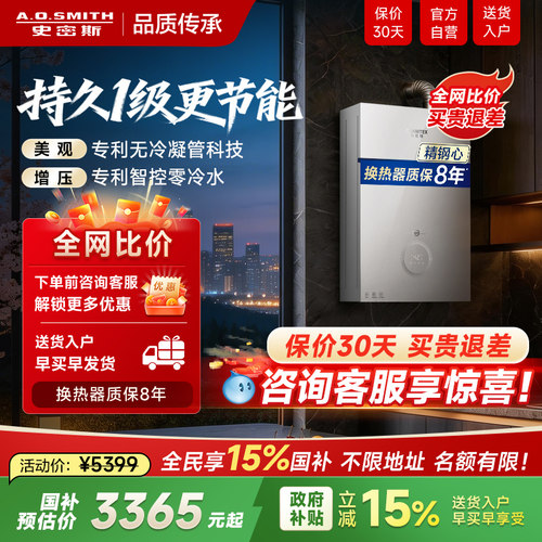 史密斯恒温燃气热水器1级能效