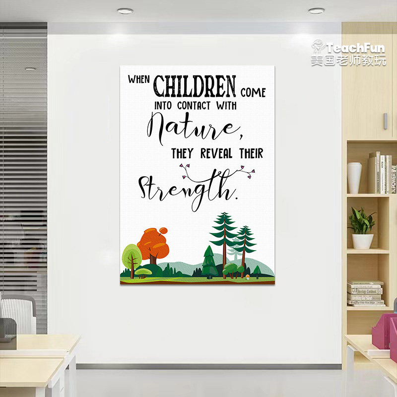 瑞吉欧蒙氏华德福自然教育儿童100种语言理念海报学校教室环创