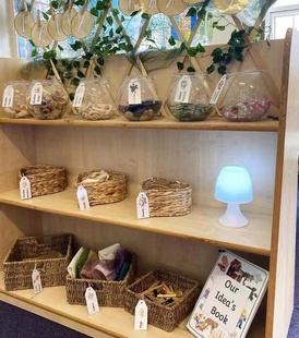 瑞吉欧蒙氏教室loose part开放性材料低结构玩具整理收纳篮分类框