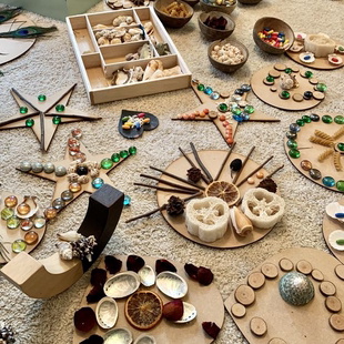 瑞吉欧华德福蒙氏形状认知木片模板开放性材料操作底板图形游戏垫