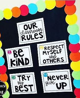 classroom rules教室规章制度双语幼儿园教师装饰背景墙 英语海报
