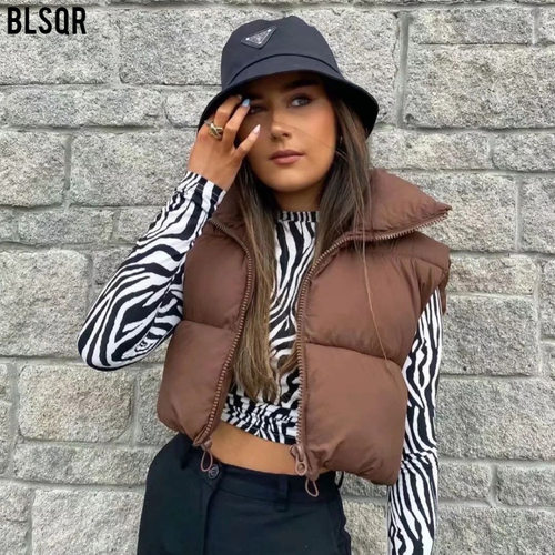 2026 9-color Women's Fashion Vest Zipper Stand Collar Vest