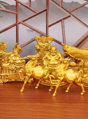 合金招财风生水起财神到风水摆件一帆风顺发财财源滚滚小礼品摆摊