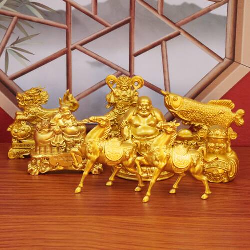 合金招财风生水起财神到风水摆件一帆风顺发财财源滚滚小礼品摆摊