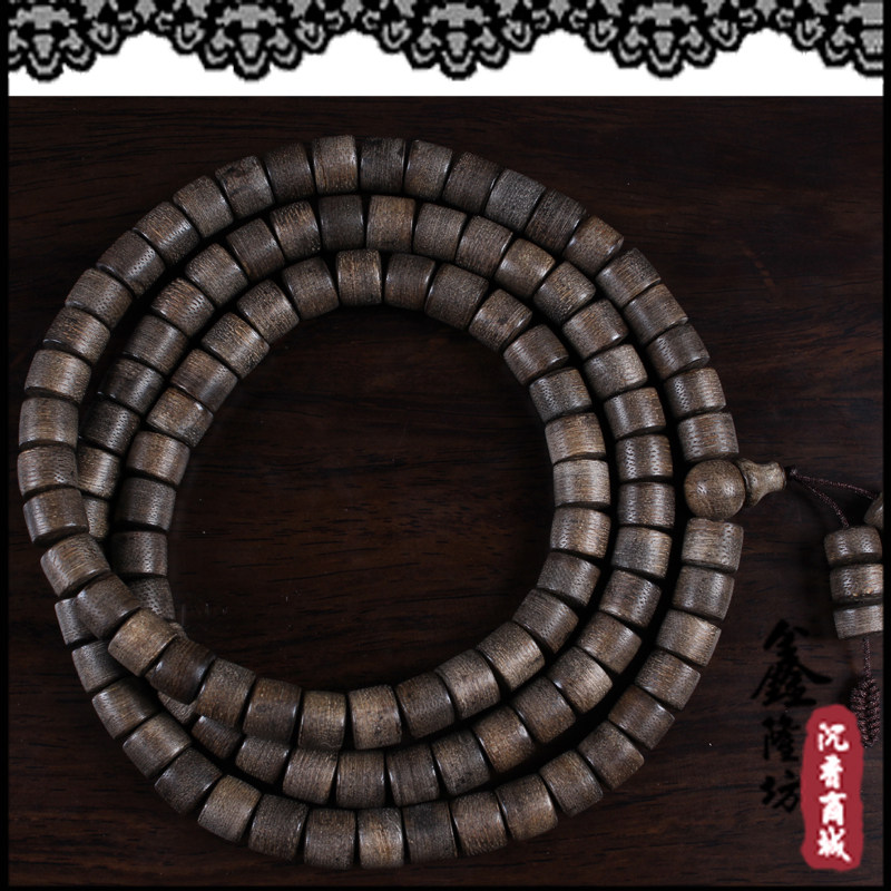 HIGH OIL INDONESIA KALIMANTAN NATURAL OLD MATERIAL AGARWOOD BRACELET 108 BUCKET BEADS MALE AND FEMALE BUDDHA BEADS BRACELET FIDELITY