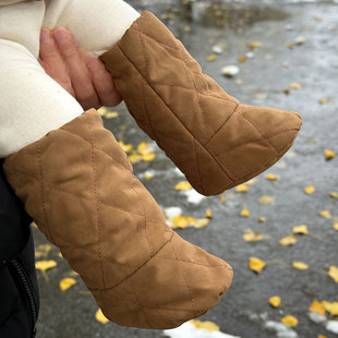 婴儿新款 菱格加厚外出袜套Z476 加绒加棉保暖防寒袜子儿童冬季