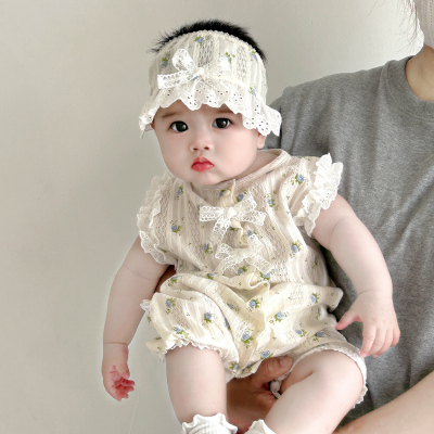 婴幼儿提花透气孔短爬