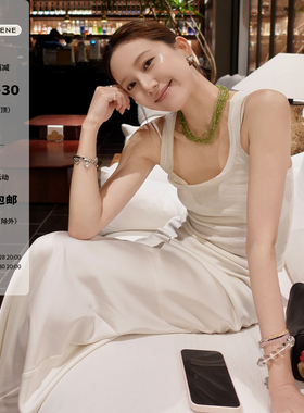 SHARLENE2025春夏新款进店b囤刚需亚麻百搭显瘦背心简约u领吊带女