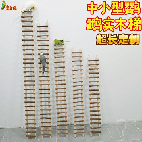 鹦鹉实木爬梯育鸟缘木梯子