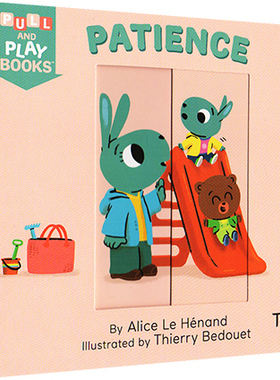 现货【外图英文原版】Pull and Play Patience 纸板书 抽拉机关操作书 耐心 儿童生活习惯培养绘本 Twirl 法国艺术品牌