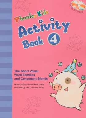 现货 英文原版 Phonics Kids Activity Book 4 (BK+2CD) 新发音小子4:活动练习本