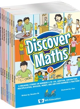 预售 英文原版 DISCOVER MATHS 3: 8 ENGAGING STORIES ON NUMBERS 0 TO 100, ADDITION, SUBTRACTION, MULTIPLICATION, DIVISION,