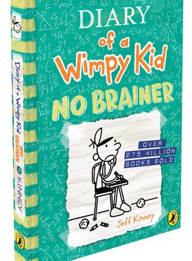 现货 英文原版 Diary of a Wimpy Kid: No Brainer (Book 18) 小屁孩日记18英版 儿童幽默故事书 章节故事书 精装 进口