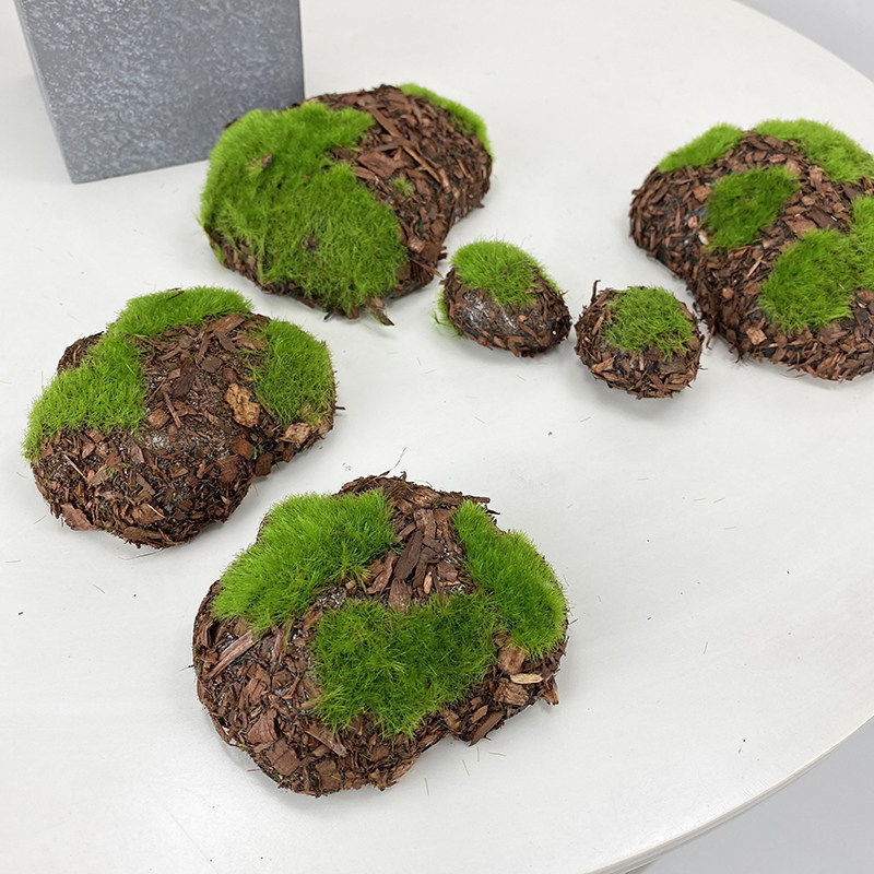 假苔藓仿真青苔石块橱窗点缀绿色树皮毛石头拍摄道具盆景造景摆件