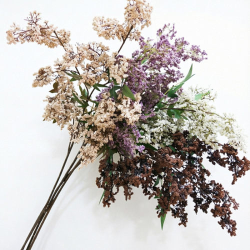 槐蕊仿真花假花摆设高粱南天竹花客厅干花紫色花艺造景摆件餐桌花