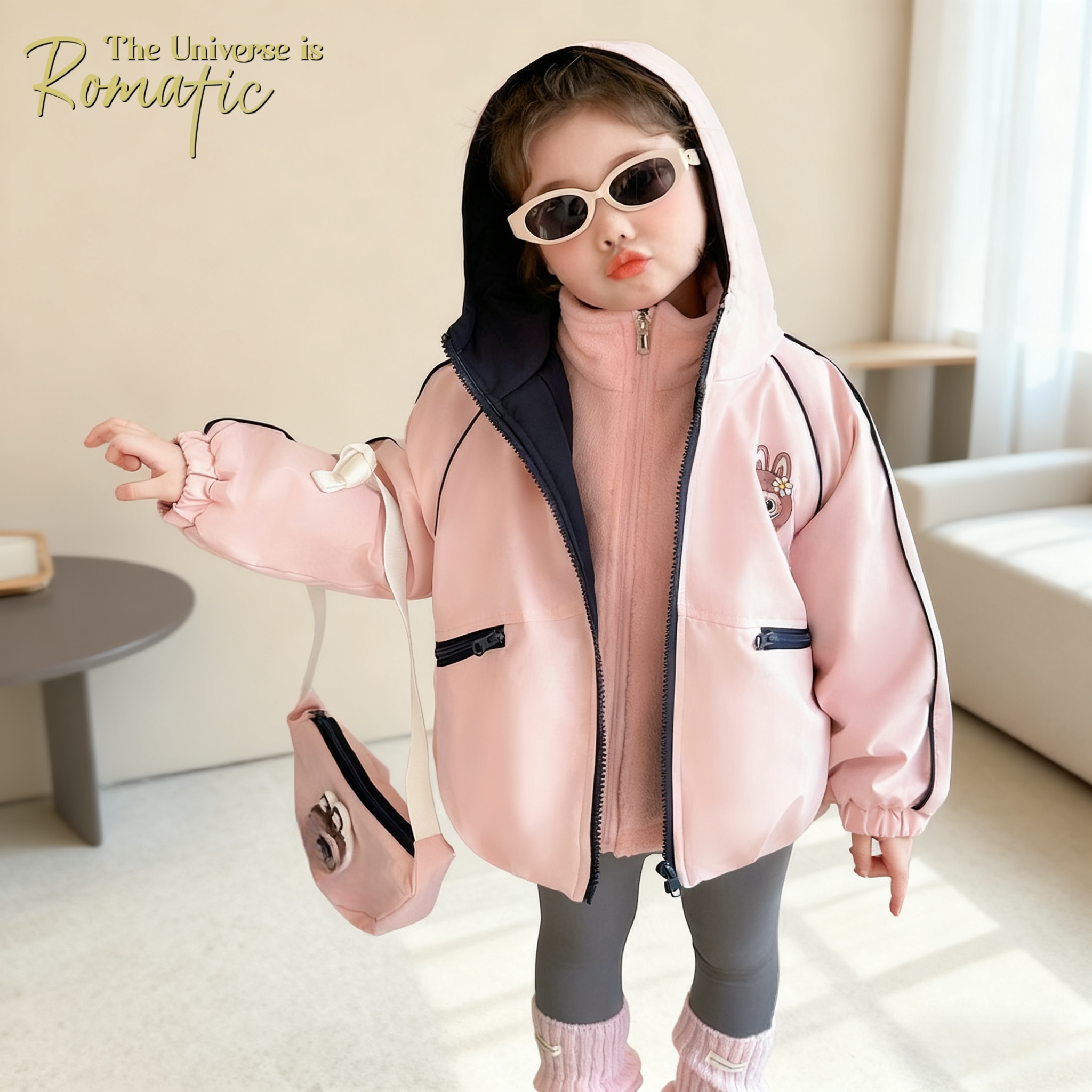 小黄鸭2025儿童冲锋衣拉布布图案