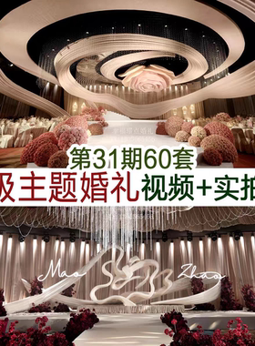 2026大型高级感主题香槟咖啡色婚礼高清图片视频谈单案例资料素材