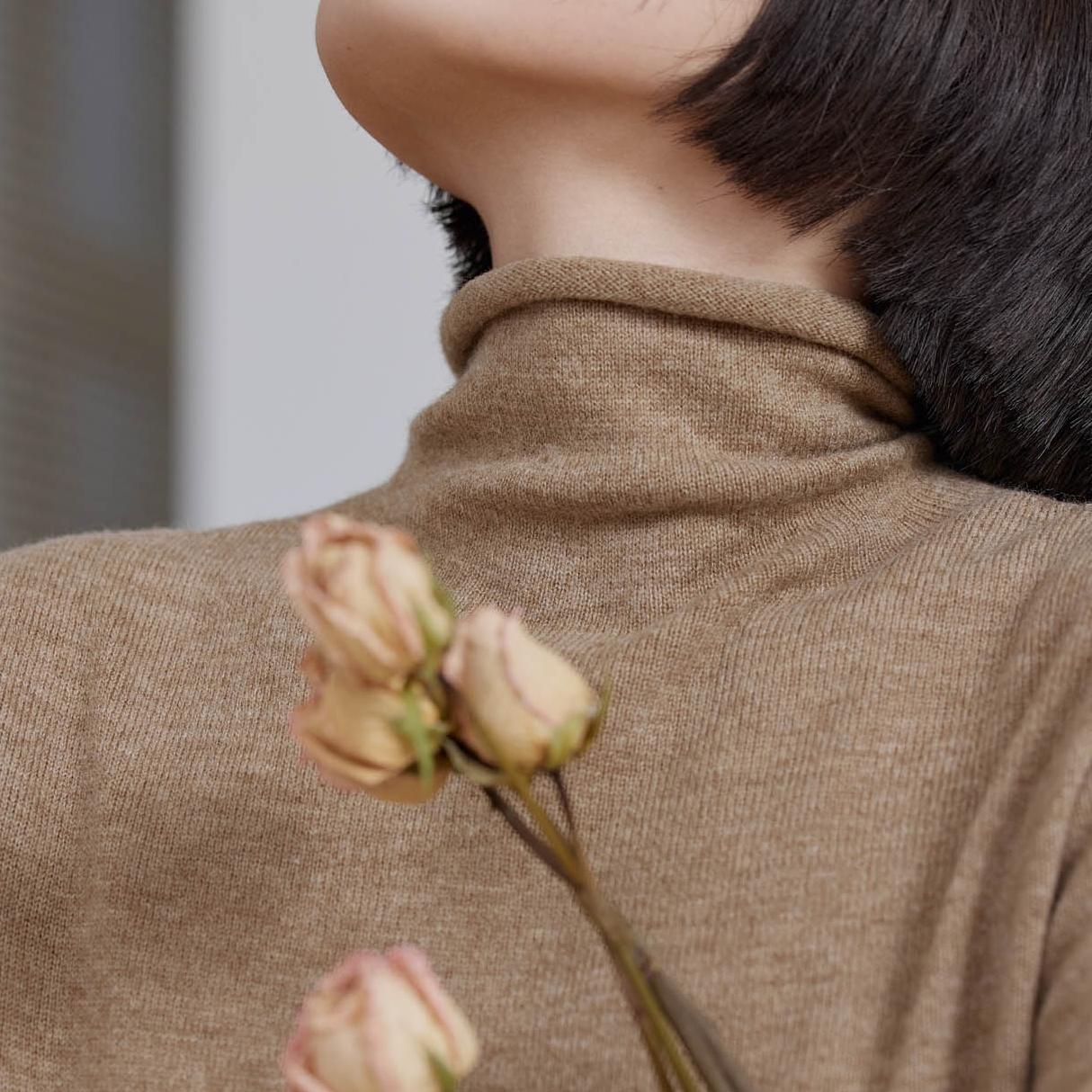 Vitatha番塔塔 可以穿一万年的秋冬高领堆堆领全羊毛针织打底衫女