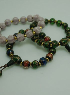藏风馆寺庙系古法香灰琉璃手串 多宝彩色琉璃手链 本明年手串礼物